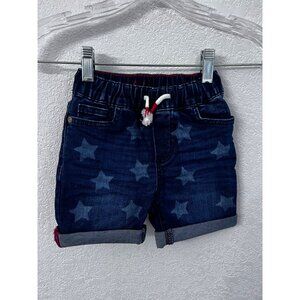 Boden Star Print Denim Shorts 3Y Kids Elastic Waist
